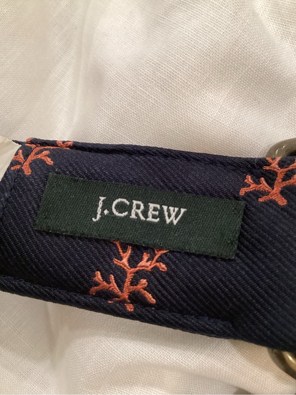 VTG J Crew all Silk double D Ring Belt Embroidered detail M/L - Picture 5 of 5